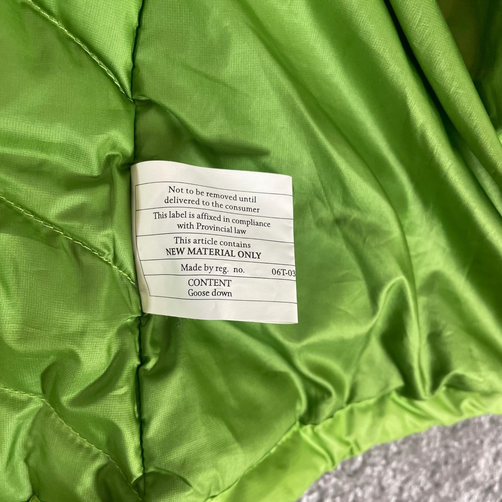 Patagonia Down Puffer Vest Womens Large Lime Green Full Zip Down Sweater Vest - Picture 8 of 13